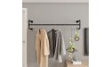 SMLTTEL Wall-Mounted Clothes Rack Industrial Pipe Clothes Hanging Bar Space-Saving Hanging Clothing Rack Multi-Purpose Hanging Rod for Closet Storage Black（4 Basic） - B3L5NX19M