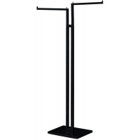 SSWBasics Black 2-Way Clothing Rack with Black Straight Arms and Chrome Accents - BUPDX9U4Z