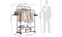 STONCEL Clothing Rack with Shelves Portable Garment Rack on Wheel Double Rails Rolling Clothes Rack for Hanging Clothes 31.8 x 19.8 x 61.2 Inches Black - BDQ9XC3A4