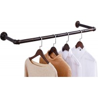 Tajsoon Industrial Pipe Clothes Garment Rack Wall Mounted Clothes Hanging Rack Space Saving Heavy Duty Detachable Clothing Rack Easy Assembly Multi Purpose Hanging Rod for Closet Storage Bronze - BL0LIVQVP