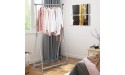 Tangkula Extendable Garment Rack Heavy Duty Foldable Clothes Rack with Adjustable Hanging Rod Rolling Clothes Hanger for Home Office Silver - B2QC2ORBG