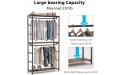 Tribesigns 86 inches Double Rod Closet Organizer Tall Freestanding 3 Tiers Shelves Clothes Garment Racks Large Clothing Storage Shelving Unit for Bedroom Laundry Room ，Vingtage Walnut - B3N67FRWX