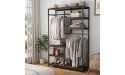 Tribesigns Free-Standing Closet Organzier Double Hanging Rod Clothes Garment Racks with Storage Shelvels Heavy Duty Metal Closet Storage Clothing Shelving for Bedroom Capacity 400 lbs Rustic - BXBYA5XBW