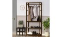 VIAGDO Bamboo Garment Rack Clothing Rack with 4 Tier Storage Shelves Wooden Garment Rack Clothes Hanging Rack Cloest Organizer for Bedroom Entryway Hanging Clothes,Brown - BU39UCRB9