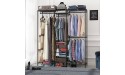 Xiofio 6 Tiers Heavy Duty Garment Rack Clothing Storage Organizer Wire Metal Clothing Rack Freestanding Open Bedroom Wardrobe Closet with Hanging Rods Adjustable Shelf Fixed Baskets Sturdy Easy Assemble for Large Storage 60.7L x 15.7W x 70.5"