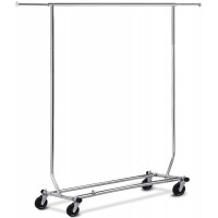 Yaheetech Heavy Duty Adjustable Commercial Grade Garment Rack Rolling Chrome Clothes Rack Hanging Rack with Wheels Retail Display Rack - BOEY24HTB