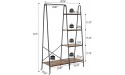 YOUDENOVA Clothes Rack with Shelves Clothing Rack for Hanging Clothing Heavy Duty Closet Rack with 4-Tier Wood Shelves Matte Black Garment Rack - BZPP15696