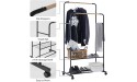 YOUDENOVA Clothing Rack for Hanging Clothes Rolling Clothes Rack on Wheels Double Rods Garment Rack Black - BNIN03204