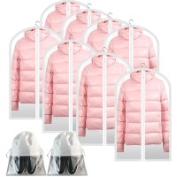 39.4 Inch Garment Bag 8 Pack Suit Bag Clothing Storage Bags Hanging Garment Bag Clothes Bags for Closet Storage Coat Suit Covers 60x100 cm - BLHRE6JMJ