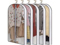 40" Garment Bags Wutrye Suit Bag with 4" Gussetes for Closet Storage Hanging Clothes Cover 5 Pcs Cover for Coat Jacket Sweater - BPYCLSUE4