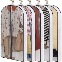 40" Garment Bags Wutrye Suit Bag with 4" Gussetes for Closet Storage Hanging Clothes Cover 5 Pcs Cover for Coat Jacket Sweater - BPYCLSUE4