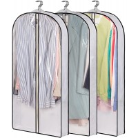 AOODA 40 Hanging Garment Bags for Closet Storage Suit Bag 4 Gusseted Clear Clothes Cover for Coat Jacket Sweater 3 Packs - B66NBAZOB