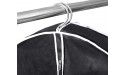 Black Garment Bag for Suits Dresses and Coats Durable Material with White Trim 1 55 - BLMHS7A9G
