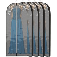 CHN 60InGarment Bags suit bag with 4“Gussetes Dress for Gowns Coats Suits 5pcs BLACK - B1C4GJGBI