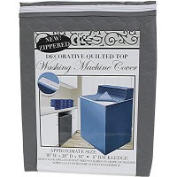 Dependable Industries inc. Essentials Decorative Zippered & Quilted Top Waterproof Dustproof Washing Machine Cover Tailored in Shape of The Machine 6 Backledge Gray - BM1W2OK19