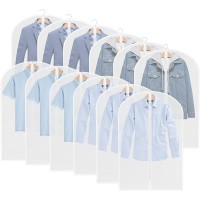 DricRoda Garment Clothes Bags for Closet Storage and Travel Clear Dust-Proof Clothes Bags Folding Suit Covers for Kids Adults Hanging Zippered Clothes Bags for Shirt Suit Coat 24x31.5 12 Pack - BSYHR9RE1