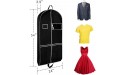 Fabric Dance Garment Bags For Travel Suit Dust Cover For Hanging Clothes Storage Bags Closet Storage Wedding Dress Bag Moth Proof Gown Garment Bag For Gowns Long 54 x 24 inch Large Black - BOOXM4G55