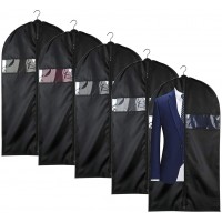 Foraineam 5 Pack 43 Inch Oxford Fabric Garment Bag Suit Cover Bags with Zipper and Transparent Window for Travel and Storage Washable Garment Protector Covers for Suits Coats Dresses Shirts & More - B33UA8REY