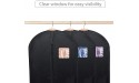 Fu Global Garment Bag Covers for Luggage Dresses Linens Storage or Travel 42 Suit Bag with Clear Window Pack of 5 - BTN74QKRG