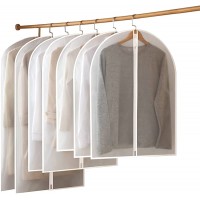Garment Bags 5 Pack Storage Bags for Clothes Dress Suit Protector Garment Covers 24'' x 40'' Moth-Proof Dust Suit Bag with Clear Window Sturdy Zipper Suit Cover - BA8AFJQG3
