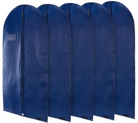 HANGERWORLD 10 Pack of Navy Blue 40inch Breathable Suit Coat Garment Clothes Carry Cover Protector Storage Bags - BA6A1PO2L