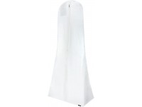 HANGERWORLD 72inch White Wedding Dress Garment Bag with 14inch Gusset Showerproof Breathable Acid-Free Dust Protector Extra Wide Dress Cover - B39GAZB9R