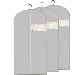 Hanging Garment Bag for Closet Storage,Dress Bags for Gowns Long,Suit Bag for Storage and Travel 24''×52'' 3pack - BS3DLGG2Q