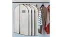HSDT Suit Cover Bags Greyish White Hanging Polyester Fabric Garment Bags with 1 Viewing Window 24 by 40 with Zipper QY-FCT01 - BBUL90NGM