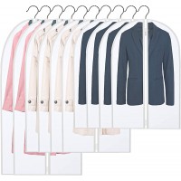 HST Garment Bags for Hanging Clothes 10 Pack PEVA Moth-Proof Breathable Dust Cover Garment Bags for Storage of Dresses Dress Shirts CoatsWhite: Mixed Sizes - BXBKSIAVY