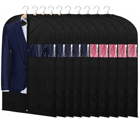 KEEGH Suit Bags Garment Cover Bag 40 Inch Set of 10 for Travel and Storage Keep Dress Shirts Coats away from hair with Zipper and Transparent Window - BUYDM560R