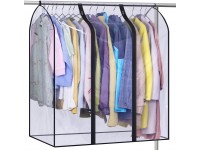 MISSLO 40" Hanging Garment Bags for Closet Storage Clear Garment Rack Cover Bottom Enclosed Cloth Cover Hanging Clothes Storage Bag Waterproof Clothes Protector for Suits Coats Sweaters Shirts - BA4EL0P1L