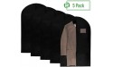 PARTY BARGAINS 40 Inch Garment Bags Travel Storage Black Non Woven Fabric Clothes Cover 5 Count - BZE3FAQ9N