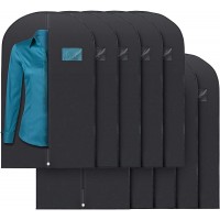 Plixio 40” Black Garment Bags for Clothing Storage of Suits Dresses & Dance Costumes—Includes Zipper & Transparent Window 10 Pack - B97KIWC9Q