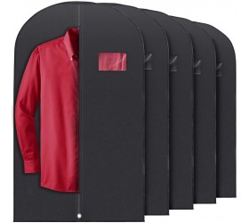 PLX Hanging Garment Bags for Storage and Travel – Suit Bag Dress Shirt Coat and Dress Cover with Window & Zipper Set 5 Pack Black: 40” x 24” - BNC9LFTL2