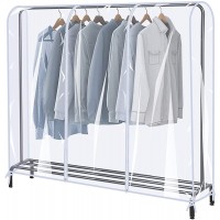 SIWUTIAO Garment Rack Cover,6Ft Transparent PEVA Clothing Rack Cover ONLY Clear Clothes dustproof Waterproof Cover - B3PZ6ZIMO