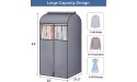 SLEEPING LAMB 43'' Garment Bag Organizer Storage with Clear PVC Windows Garment Rack Cover Well-Sealed Hanging Closet Cover for Suits Coats Jackets Grey Hanging Rod Not Included - BKW21I9LI