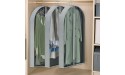 SubClap 49'' Clear Garment Bag for Hanging Clothes 4 Gussetes Suit Bag for Closet Storage Hanging Clothes Garment Cover for Coats Sweaters Shirts Dress 3 Pack Grey - BE2UOR20P