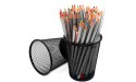4 Pack Pen Holder Metal Mesh Pencil Holders Round Shaped Pen Holders for Desk Office Wire Mesh Container Pen Organizer,Black - BIHVZVT8P