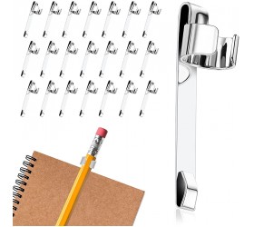 ASTER 20 Pieces Metal Pen Clips Snap in Pencil Clips for Shirt Pocket Portable Pen Holder Clips Slide on Pencil Holder for Clipboard Notebook School Classroom Students Office Home - BL45Q36U2