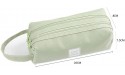 Big Capacity Pencil Case Canvas Large Storage Pouch Marker Pen Case Simple Stationery Bag School for Teens Girls Adults Student light green - BZIPNT5JO