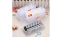 BTSKY Clear Double Deck School Pencils Box- Stationery Box Adjustable Small Pencil Case Organizer Durable Plastic Pen Holder Box with 4 compartments for Small School Supplies Organization5 Pack - B454XZ4O2