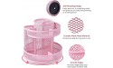 Cute Rotate Desk Organizer Kawaii Mesh Desk Accessories Pen Holder Stationery Carousel Spinning Pencil Storage Caddy Tray for School Home Office Supplies Pink - B17GLV4BU