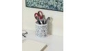 EasyPAG 2 Pcs 3-1 4 inch Dia x 3-3 4 inch High Round Floral Pencil Holder White - B3BY85PU1