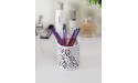 EasyPAG 2 Pcs 3-1 4 inch Dia x 3-3 4 inch High Round Floral Pencil Holder White - B3BY85PU1