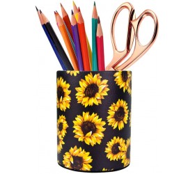 HEYGOO Sunflower Pen Holder Pencil Holder Desk Organizer for Women Girls Floral Makeup Brush Holder Ideal Gift for Office Classroom HomeblackSunflower - B1Y27DIH7