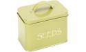 Katai Steel Seed Storage Box Organiser in Green. Compact Seed Packet Container with Lid Complete with Monthly Dividers 20 Envelopes and Pencil - BMPRT9RQQ