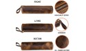 Leather Pencil Pouch-Classic Handcrafted Zippered Pen Bag for Students Artists Office SchoolDark Brown - BFIMUVM4S