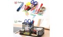 Ludato 2 Pieces Mesh Pen Holder Desk Organizers，3 Compartments Black Mesh Pencil Holder for Desk Gifts for Husband - B02WTH6RF