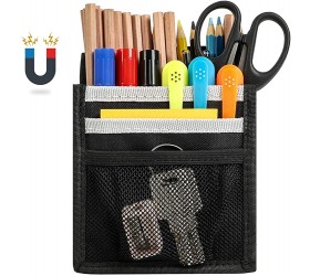 Magnetic Pencil Holder Built-in Strong Neodymium Magnets 3 Compartments Pen Marker Organizer Storage Pocket for Whiteboard Refrigerator and Locker Accessories. - B5HVO58R9