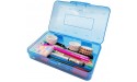 Nuozme Plastic Translucent Pencil Box for Kids Adult Student Large Capacity Pencil Cases with Snap-Tight Lid for Pens Pencils School Supplies,Office Supplies,1 Pack Blue - BNSJ68EJN